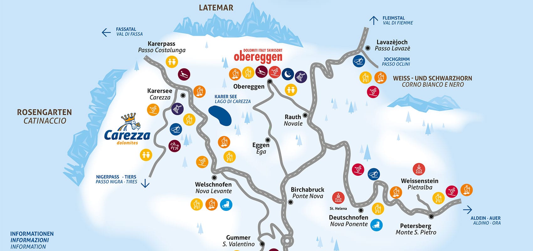 Skikarte Latemar Ronda
